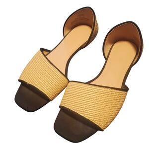 Something Navy Size 6.5 Julianna Rafia Flats Summer Beach Boho